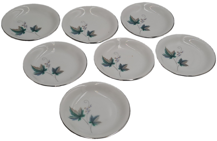 Rare!! 1950's Noritake "Vintage" 618 Royal Ceramic's -7 TINY appetiser plates only 9,2cm -JAPAN