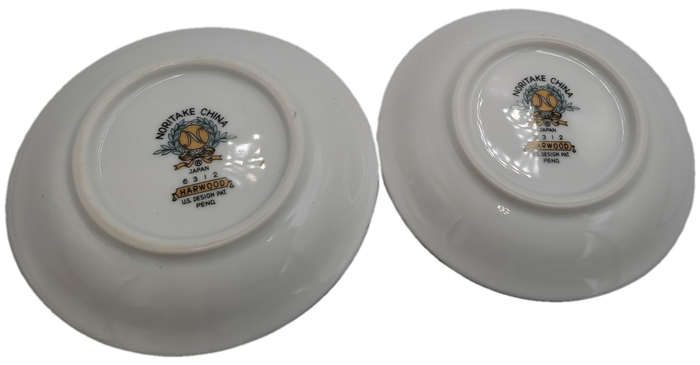 2 Vintage Noritake Harwood 6312 Royal Ceramic's -TINY appetiser plates only 9,2cm -JAPAN