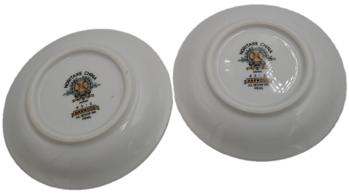 2 Vintage Noritake Harwood 6312 Royal Ceramic's -TINY appetiser plates only 9,2cm -JAPAN