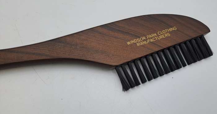 Vintage 1960's Foldable Hotel 17.75" Wooden Suit/Jacket Hanger with Dual Brushes - Japan