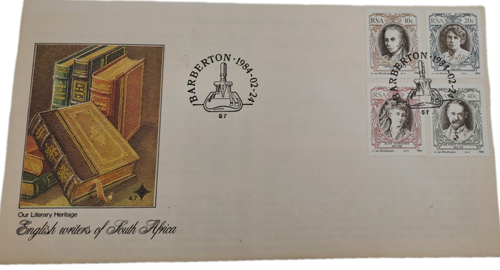 1984 SOUTH AFRICA FDC-First day Cover Barbeton -English Writers of S.A-(3 Available)
