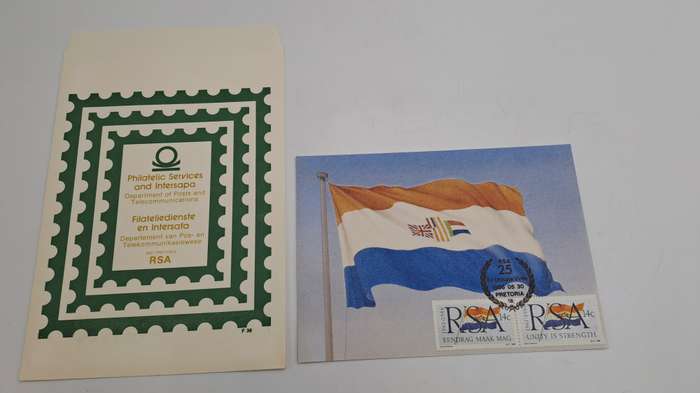 1961 To 1986 RSA 25 Years Postcard with Stamps- in Philatelic Services envelope -