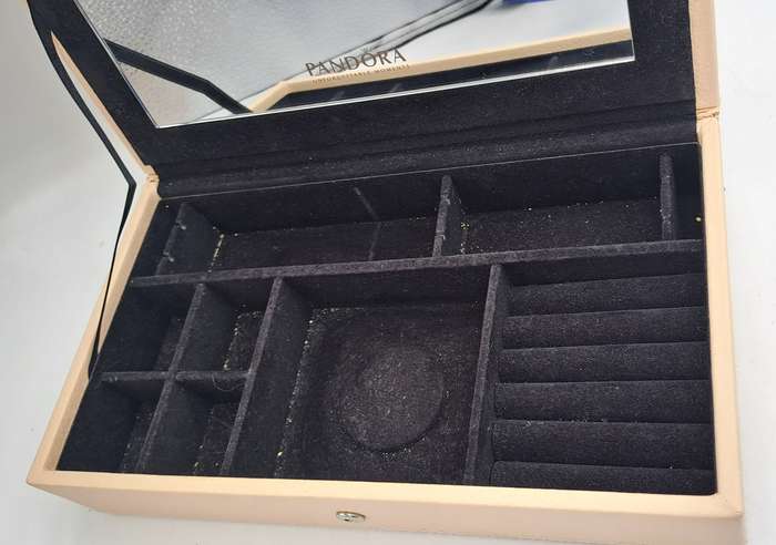 Pandora Leather Covered Jewelry Box with Mirror
