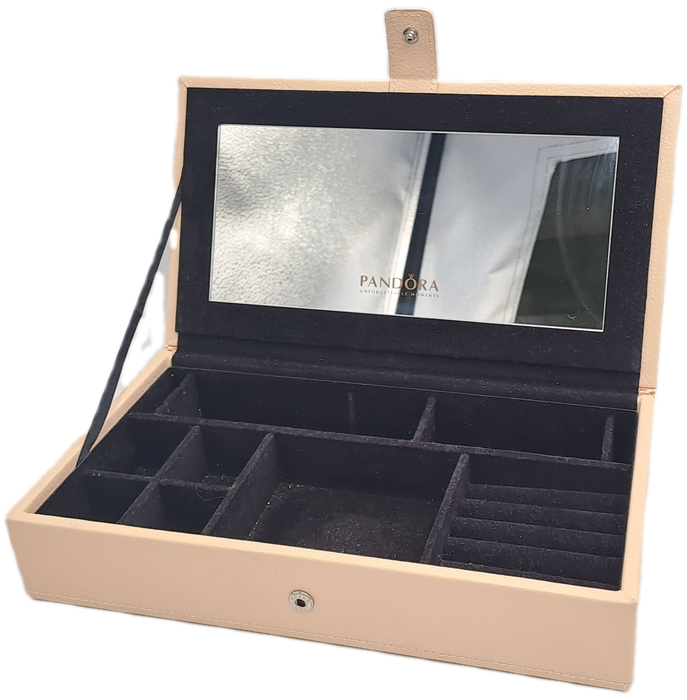 Pandora Leather Covered Jewelry Box with Mirror