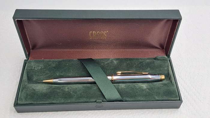 Vintage Mechanical CROSS Pencil in Box - Chrome and Gold tone - working