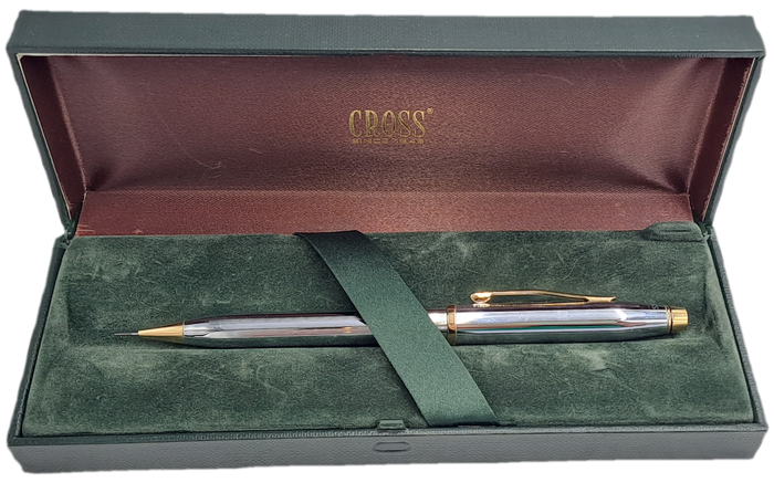 Vintage Mechanical CROSS Pencil in Box - Chrome and Gold tone - working
