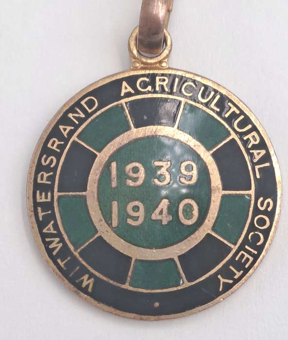 1939 and 1940 Witwatersrand Agricultural Society Medal -No 341 -Brass and Enamel -Mappin &Webb