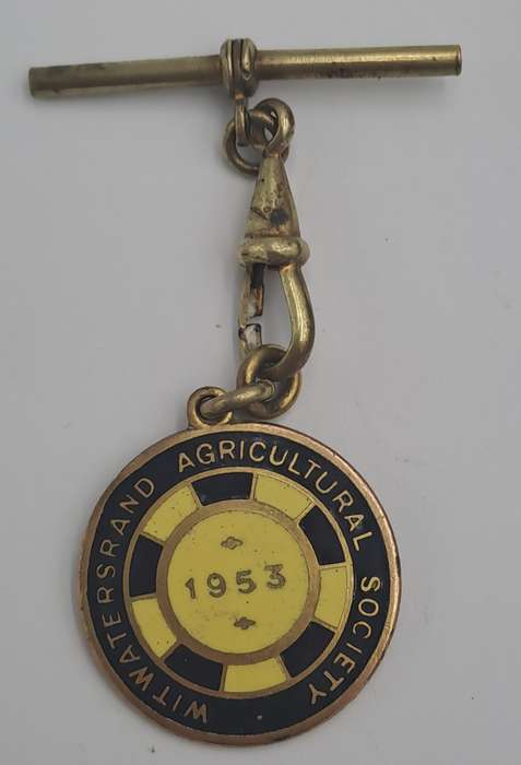 1953 Witwatersrand Agricultural Society Medal -No 128 -Brass and Enamel -Mappin &Webb