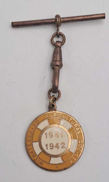 1941 and 1942 Witwatersrand Agricultural Society Medal -No 37 -Brass and Enamel -Mappin &Webb