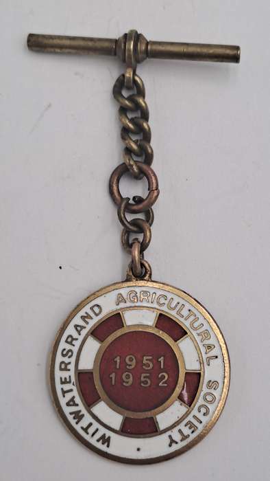 1951 and 1952 Witwatersrand Agricultural Society Medal -No 449-Brass and Enamel -Mappin &Webb