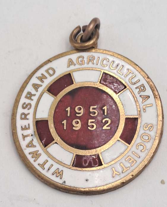 1951-1952 Witwatersrand Agricultural Society Medal -No 2468-Brass and Enamel -Mappin & Webb
