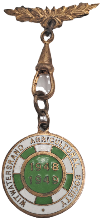 1948 and 1949 Witwatersrand Agricultural Society Medal -No 557-Brass and Enamel -Mappin &Webb