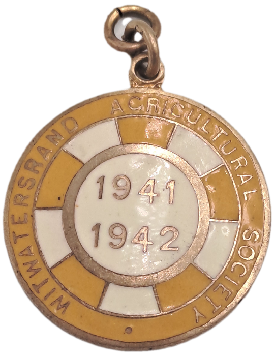 1941-1942 Witwatersrand Agricultural Society Medal -No 599-Brass and Enamel -Mappin & Webb
