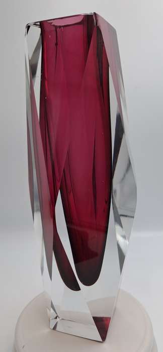 Vintage 1970's Murano Vase -Large and Heavy Glass Made in  Italy