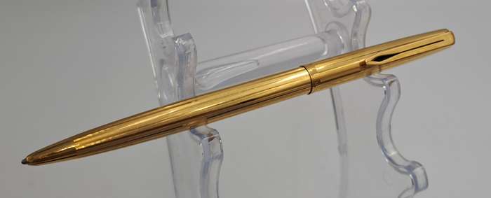 Vintage Aurora Gold Tone Ball Pen -Medium INOX Refill In Hard Case-