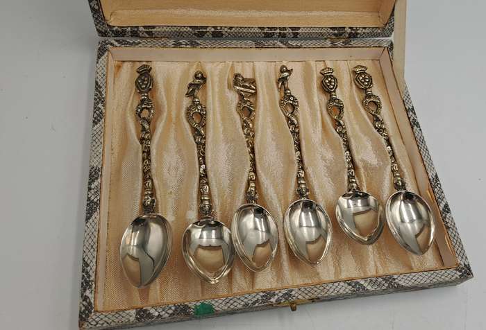 6pc Vintage Italian Demitasse Tea Spoons -Boxed