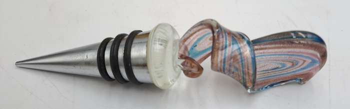 Murano Art Glass Wine Bottle Stopper -Boxed