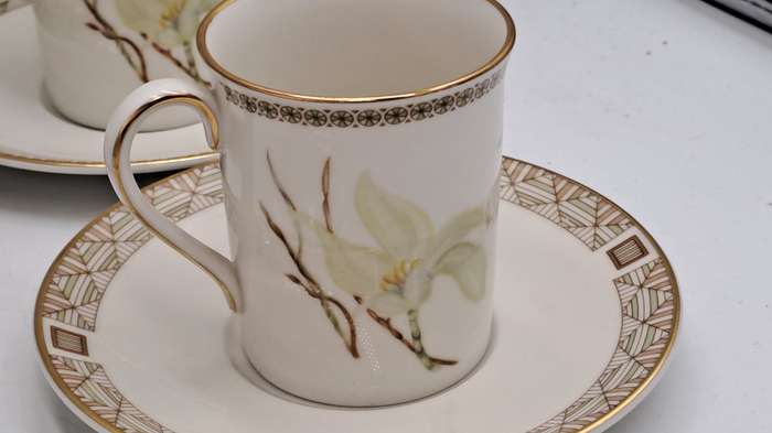 13pc Vintage 1978 Royal Doulton Fine China WHITE NILE TC 1122 cup and Saucers with Sugar Bowl