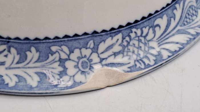 Large Antique ENOCH Wood & Sons Wincanton Woodsware Bowl- Chipped underneath rim