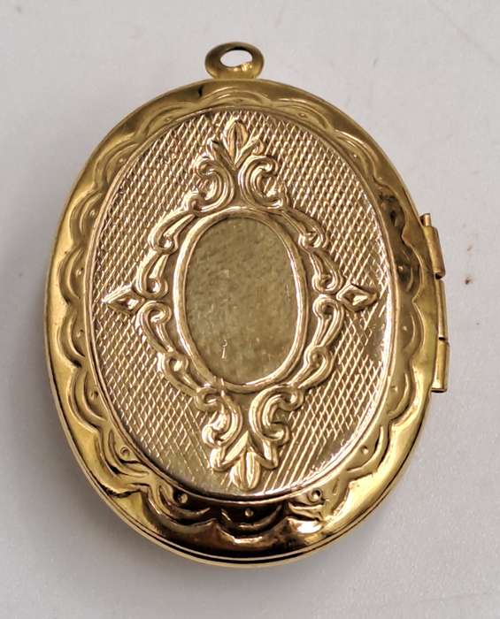 Vintage White and Blue Cameo Pendant Locket -Three Nymph Scene-Gold Tone