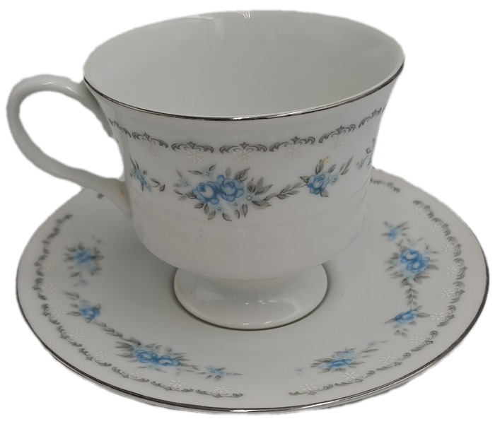Vintage Nagoya Fine Bone China Trio `BLUE ROSE` Japan (9 available)