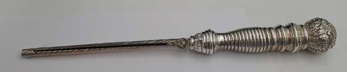Antique Sterling Silver Judaica candle lighter, or tzinder used During religious events.
