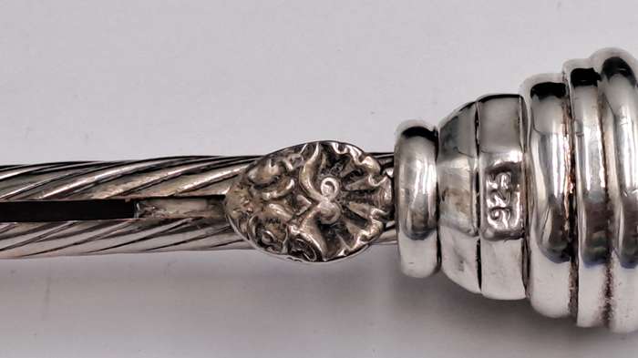 Antique Sterling Silver Judaica candle lighter, or tzinder used During religious events.