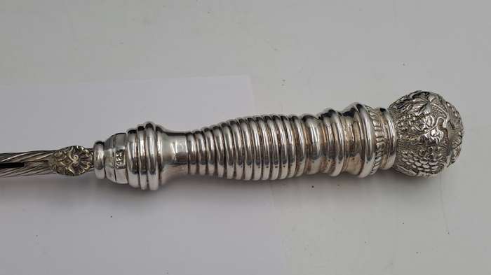 Antique Sterling Silver Judaica candle lighter, or tzinder used During religious events.