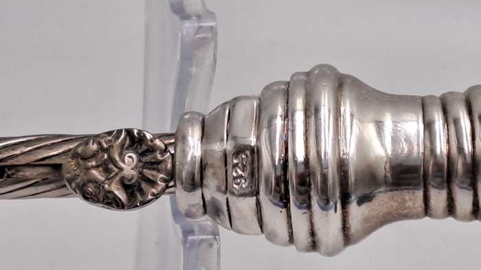 Antique Sterling Silver Judaica candle lighter, or tzinder used During religious events.