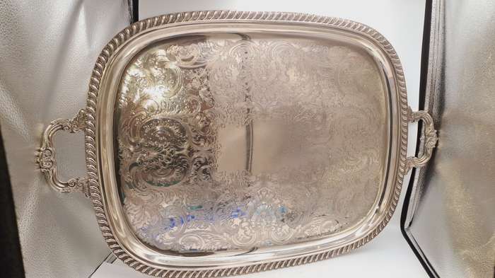 large Silver Plated serving Tray 73cm x 46,7cm