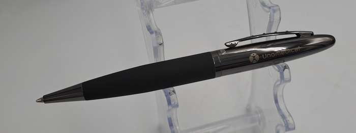Pre-owned Balmain Paris Ballpen in Leather Pouch -Branded on Cap-Ink is dry
