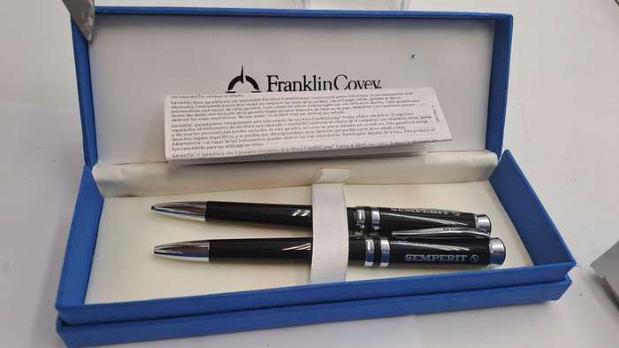 Franklin Covey Ball Point Pen and 0.9mm Pencilin Box - Personalized on Cap