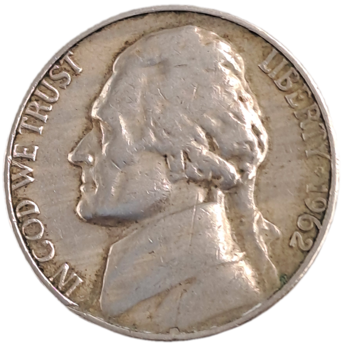 1962 United States  5 Cents "Jefferson Nickel" 1st portrait