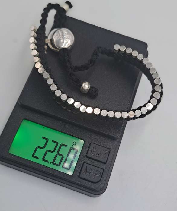 Genuine Links of London Sterling Silver Black Friendship Bracelet-Hallmarked