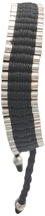 Genuine Links of London Sterling Silver Black Friendship Bracelet-Hallmarked