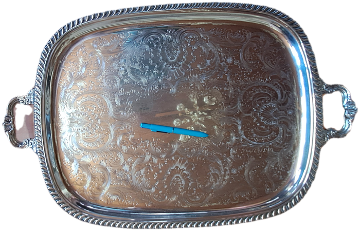 large Silver Plated serving Tray 73cm x 46,7cm