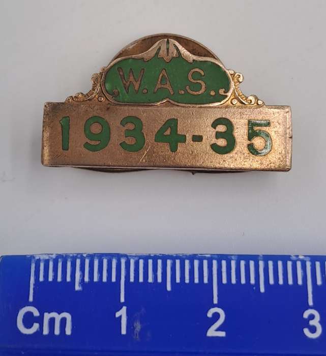 Vintage 1934-1935-W.A.S   Enamel  Pin /Badge