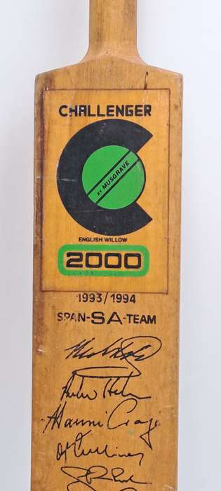 Miniture Challenger Signed Cricket Bat 1993/1994 S.A Team-Hansie Cronje-Clive Rice....