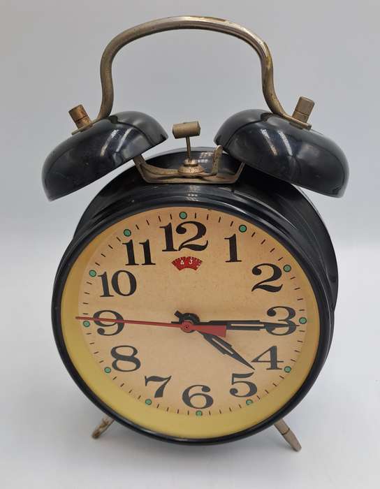 Vintage Alarm Clock -W0RKING- 17cm High x 11xm x 5,5cm