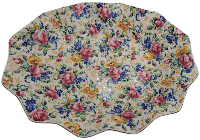 Vintage 1930's James Kent Longton "Rosalynde" Bon Bon Dish 23cm x 19,5cm x 4,5cm