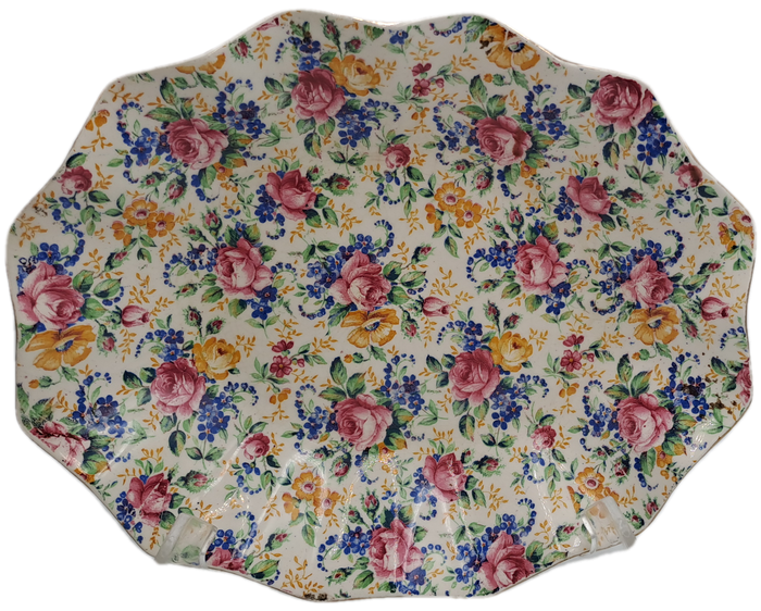 Vintage 1930's James Kent Longton "Rosalynde" Bon Bon Dish 23cm x 19,5cm x 4,5cm