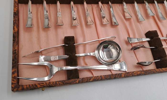 Vintage 1942-1943 Angora EPNS Silver Cold Plated Tea Cutlery set-Rd-829600-Made in England-Boxed
