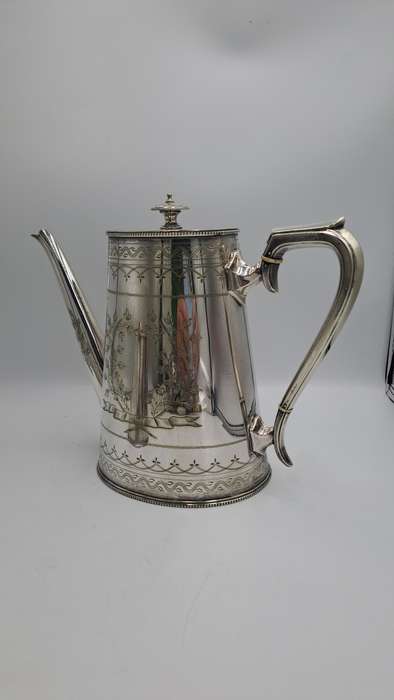 Large Antique Victorian Silver Plated Tea pot and Sugar Pot