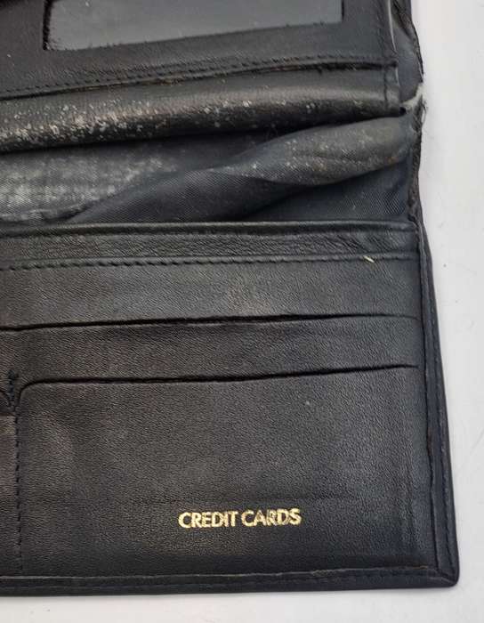 Pre-owned Elite Nappa Ladies Leather Clutch Purse -Black