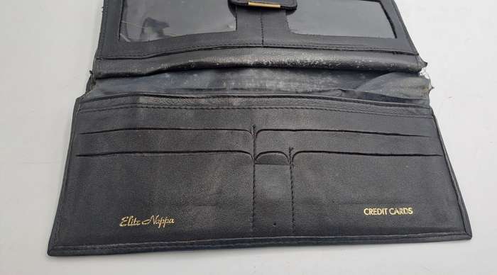 Pre-owned Elite Nappa Ladies Leather Clutch Purse -Black