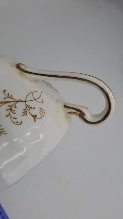 Vintage Paragon Lafayette Soup cup and plate- By appoint. to the Queen- CUP EAR REPAIRED