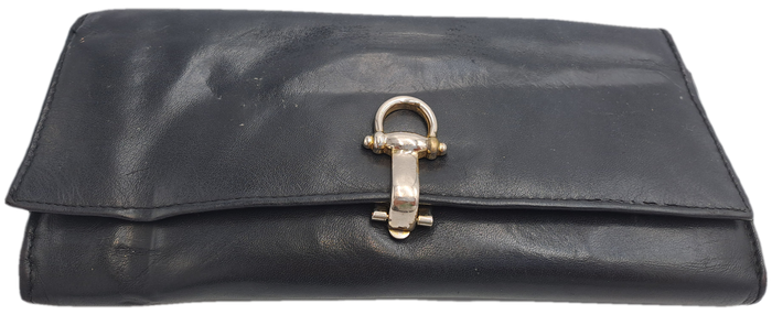 Pre-owned Elite Nappa Ladies Leather Clutch Purse -Black