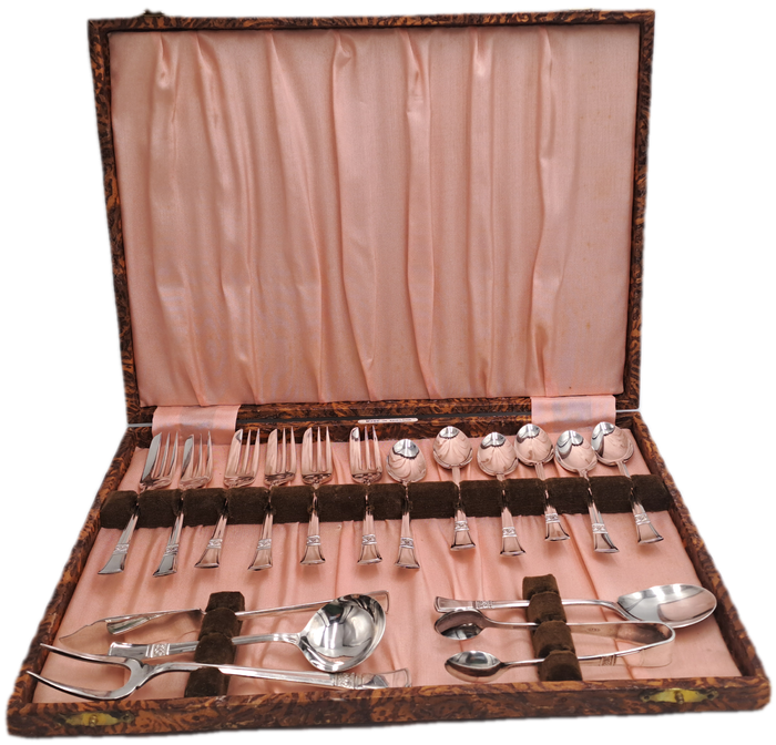 Vintage 1942-1943 Angora EPNS Silver Cold Plated Tea Cutlery set-Rd-829600-Made in England-Boxed