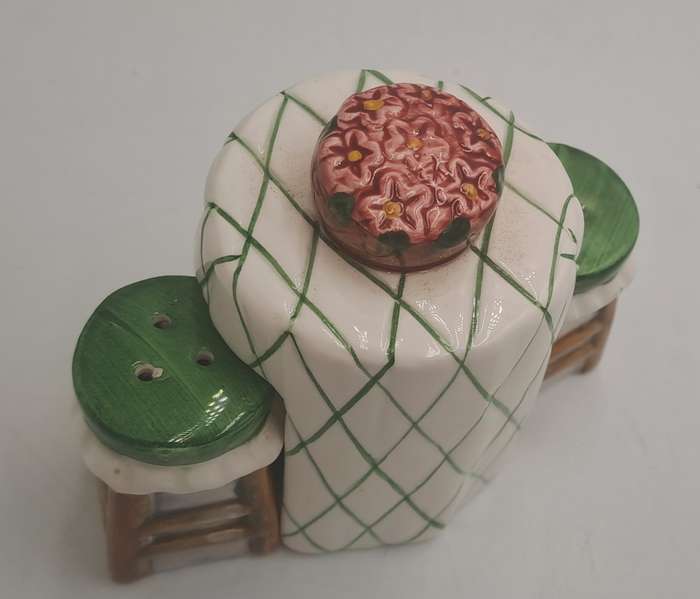 Alco Salt & Pepper Shaker 3-Pc Set Cafe Table with Barstools.