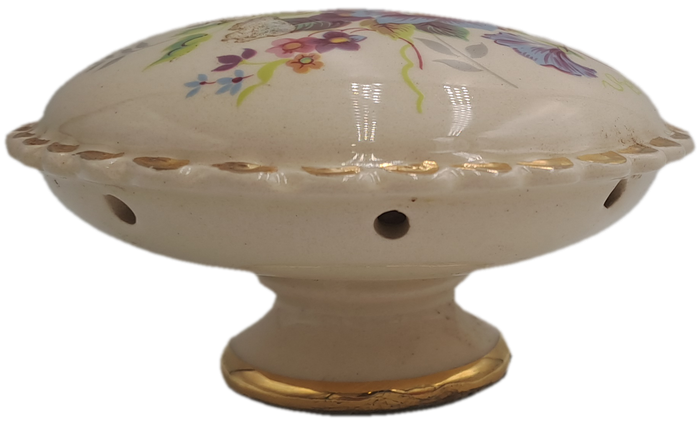 Vintage Floral Porcelain Pomander (container of aromatic substances)